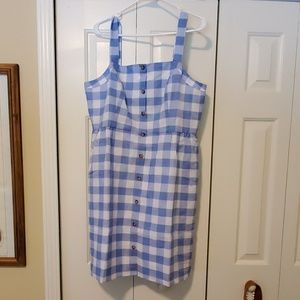 Button Front Checker Dress